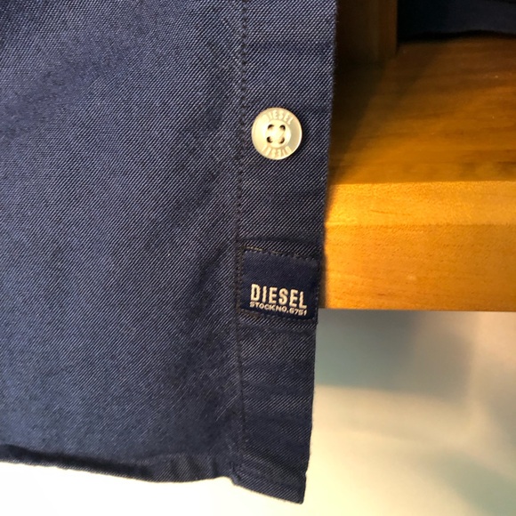 Diesel Blue Casual Button Down Shirt - Picture 4 of 8
